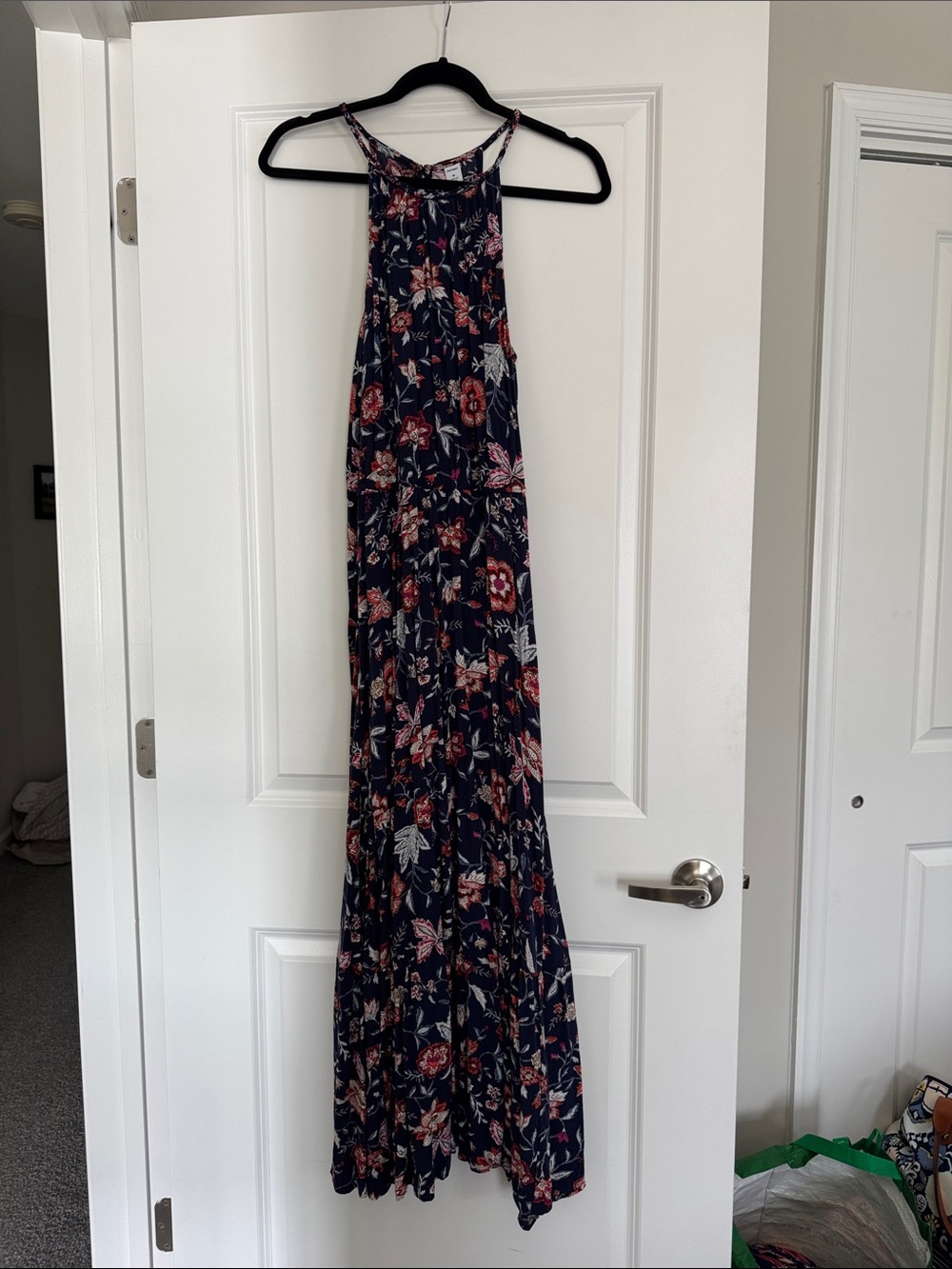 Old Navy Navy Floral Halter Maxi Dress